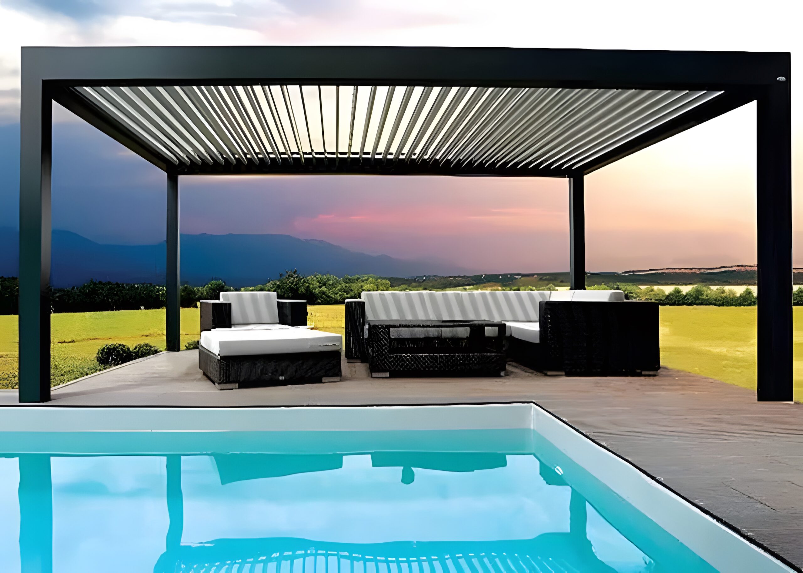 Bioklimatik PERGOLA Sistemleri - İsrail Motorized-Electric-louver-Pergola-
